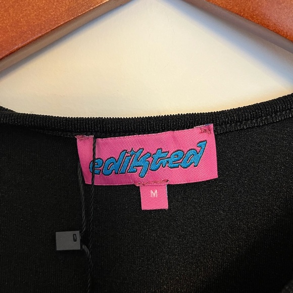 Edikted NWT goldie Assymetric cut out Stylish Black Sleeveless Top size medium - Picture 5 of 7